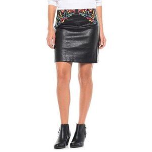 For the‎ Republic Faux-Leather Embroidered Skirt Size 2